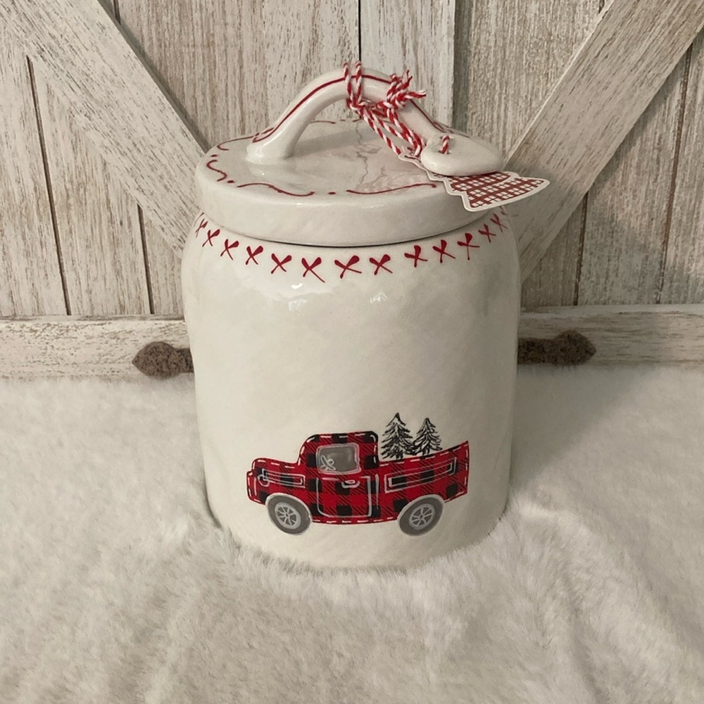 10 Strawberry Street Red Truck Canister